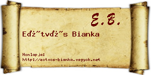 Eötvös Bianka névjegykártya